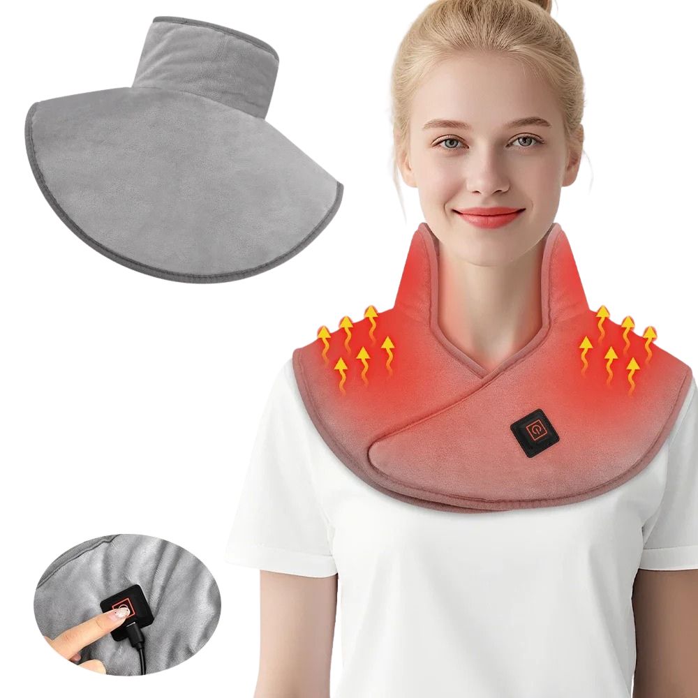 Neck & Shoulder Heating Pad | Adjustable Heat & Soft Fleece | USB-Powered
