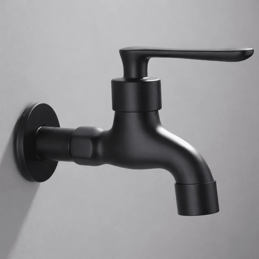Wall-Mounted Faucet | Solid Brass Matte Black | Space-Saving