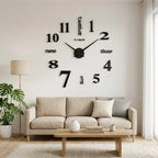 Wall Clock | Frameless 3D Design | Self-Adhesive Numbers
