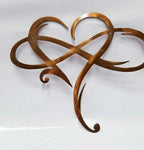 Metal Wall Art | Infinity Heart Design & Iron Construction | 30 x 25 / 40 x 35 cm