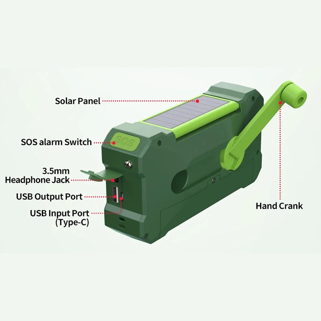 Emergency Radio | NOAA Alerts & Triple Charging | 10000mAh Power Bank