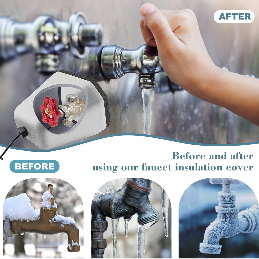 Outdoor Faucet Covers | Insulated Foam Winter Freeze Protection | Set of 2