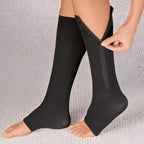 Compression Socks | Graduated 20-30 mmHg | Zippered Open Toe