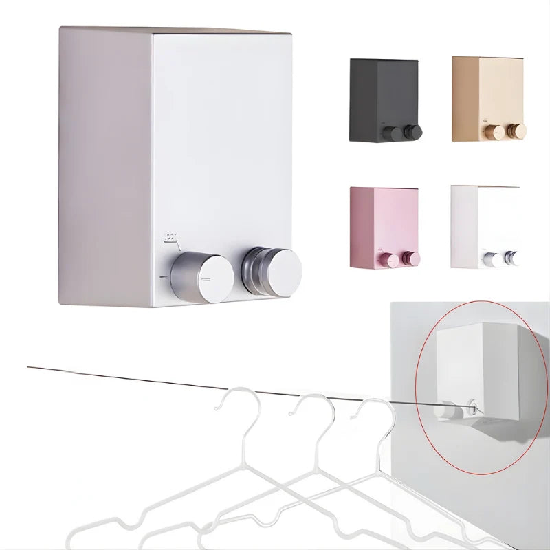 Clothesline | Wall-Mounted Retractable Nylon Cord | 4.2 m
