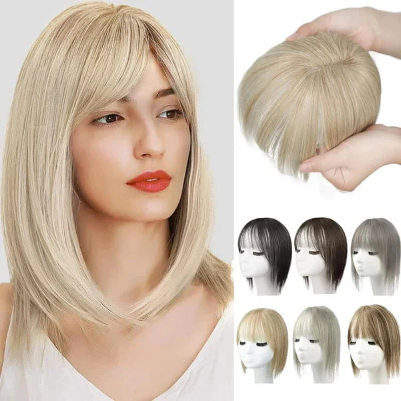 Hairpiece With Bangs | Natural-Looking Synthetic Hair & Added Volume