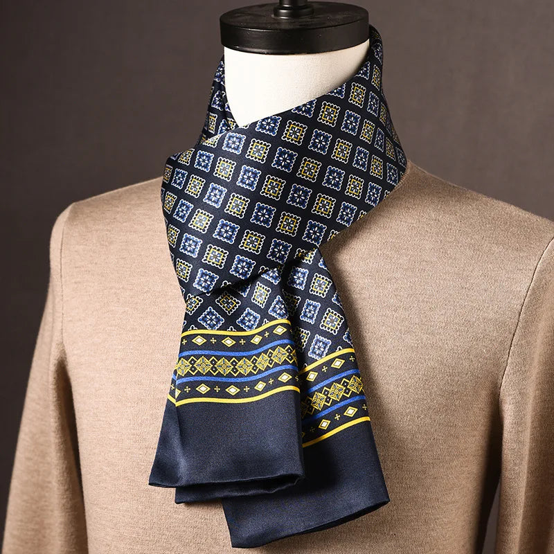 Silk Scarf | 100% Mulberry Silk Polka Dot Double-Layered | 160 x 25 cm