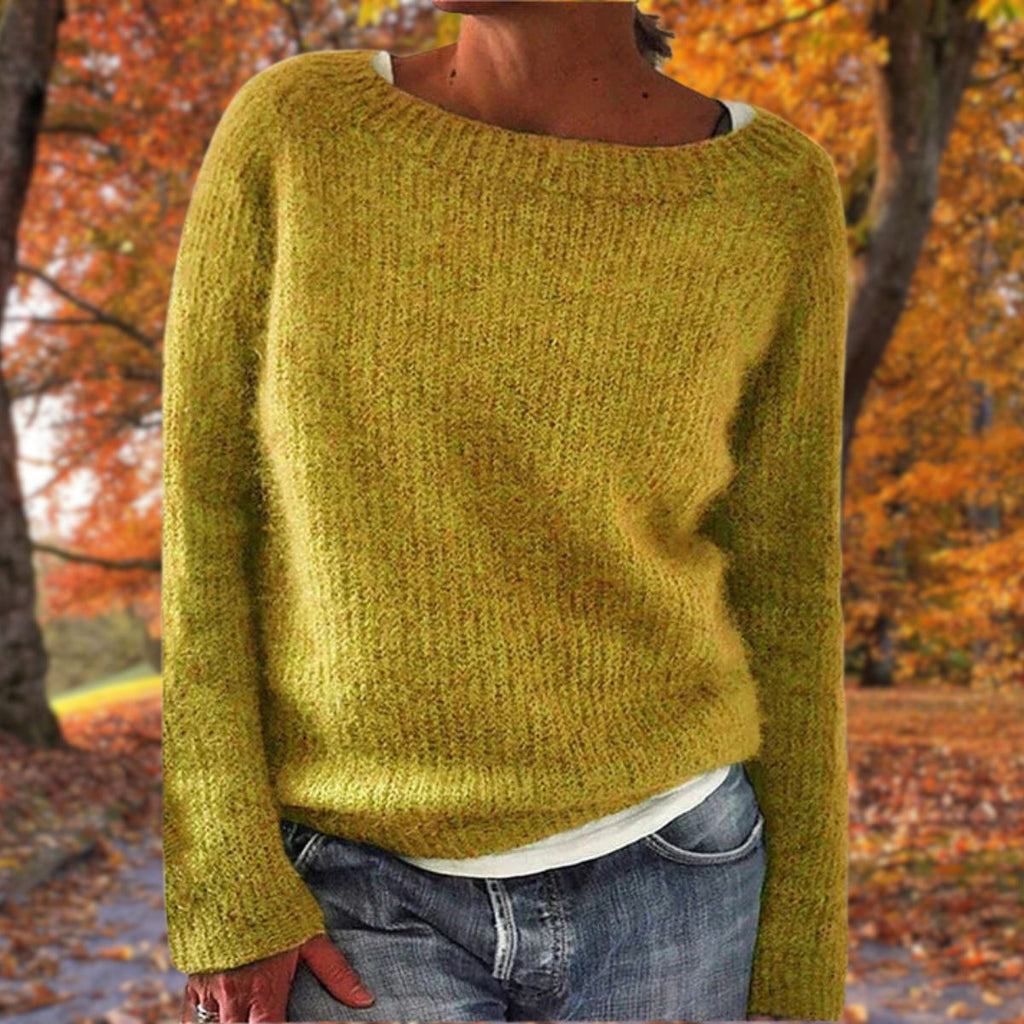 Sweater | Wool Knit Crew Neck | Loose Fit & Long Sleeves