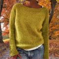 Sweater | Wool Knit Crew Neck | Loose Fit & Long Sleeves