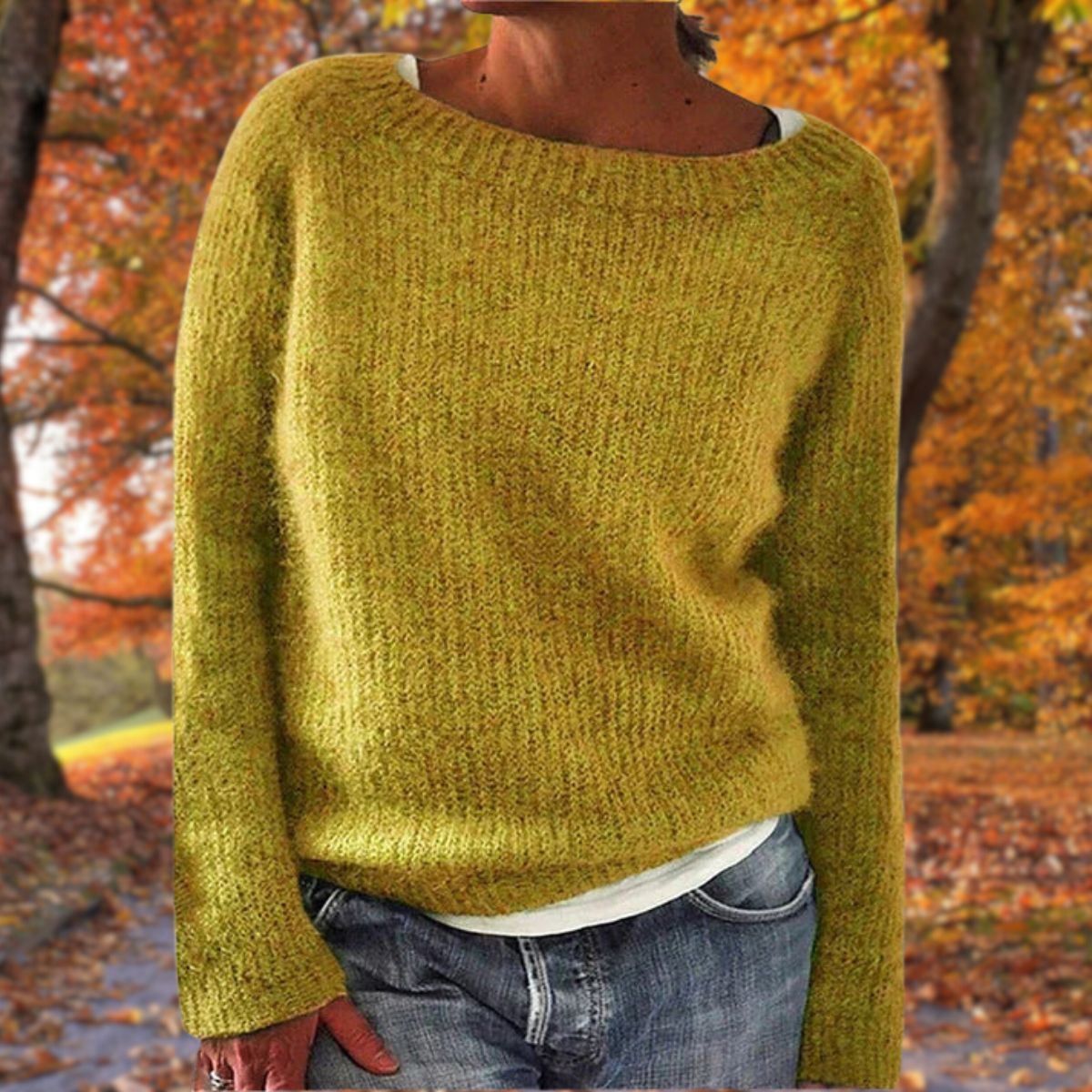Sweater | Wool Knit Crew Neck | Loose Fit & Long Sleeves