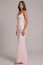 Maxi Dress | Boned Corset Bodice & Draped Lyocell Skirt | Adjustable Straps