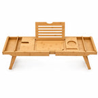 Bathtub & Bed Caddy Tray | Adjustable & Expandable Bamboo