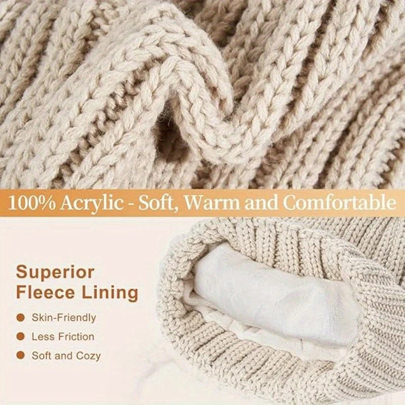 Hat, Scarf & Gloves Set | Knitted & Touchscreen | One Size