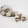 Mini Skull Decorations | White Skeletal Finish & Compact Tabletop | Set of 10