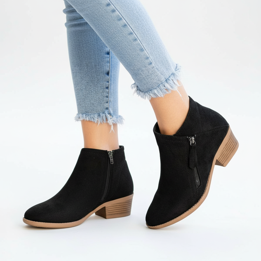 Ankle Boots | Genuine Leather & Anatomical Support | Lightweight Wedge Heel