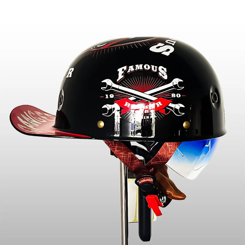 Motorcycle Helmet | Baseball Cap Style & Lightweight | DOT & ECE Certified