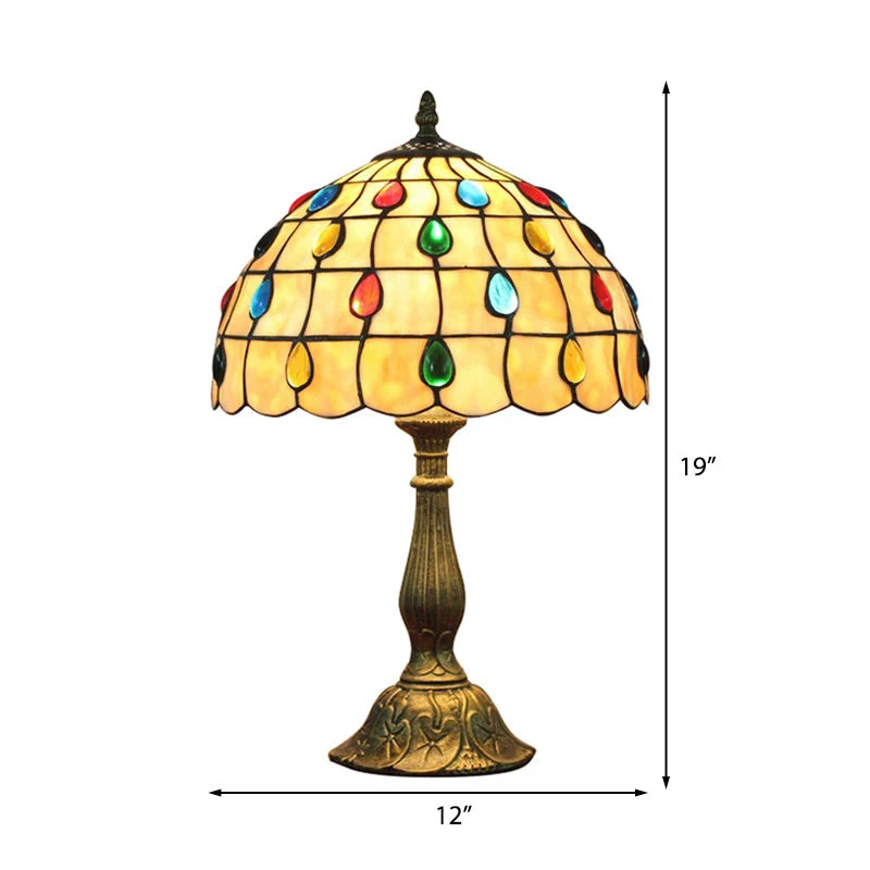 Desk Lamp | Tiffany-Inspired Shell Shade & Jewel Drops