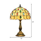 Desk Lamp | Tiffany-Inspired Shell Shade & Jewel Drops