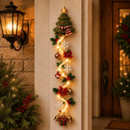 Christmas Door Hanger | Warm White Lights & Cordless | 70 cm