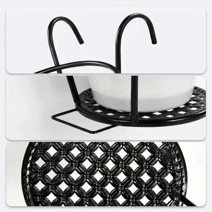 Balcony Plant Pot Holder | No-Drill Hook-On & Open-Grid Drainage | Set of 3