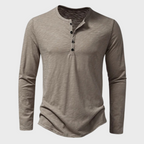 Henley Shirt | Breathable Stretch Cotton-Blend | Long Sleeve Button Placket