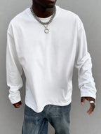 Men’s Long-Sleeve Shirt | Knitted Crew Neck | Regular Fit