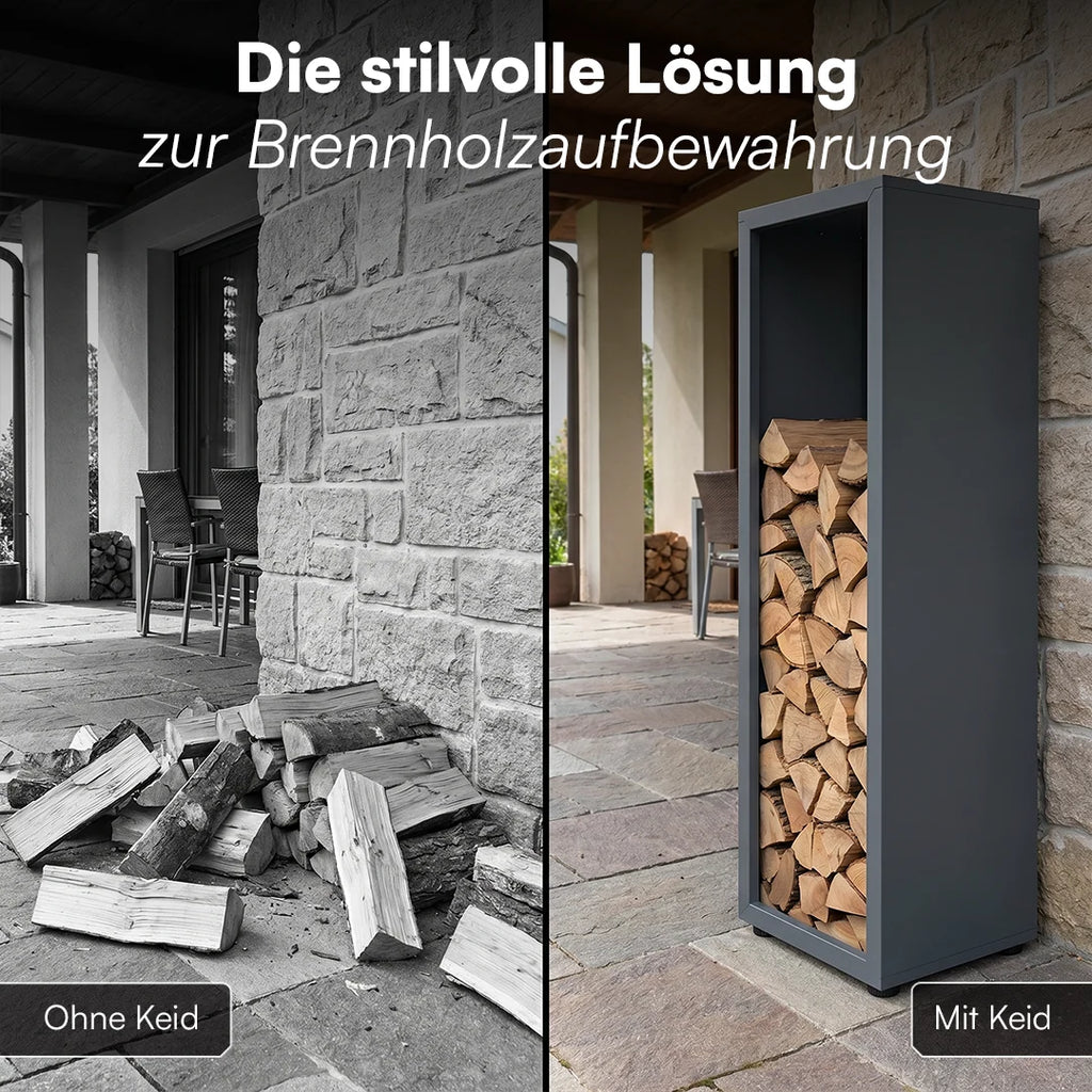 Firewood Rack | Weather-Resistant Galvanized Steel | Adjustable Feet