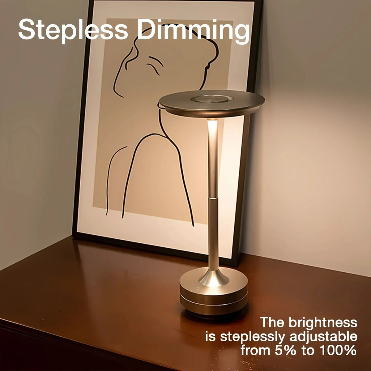 Table Lamp | Rechargeable Dimmable LED & Touch Control | IP66 Waterproof