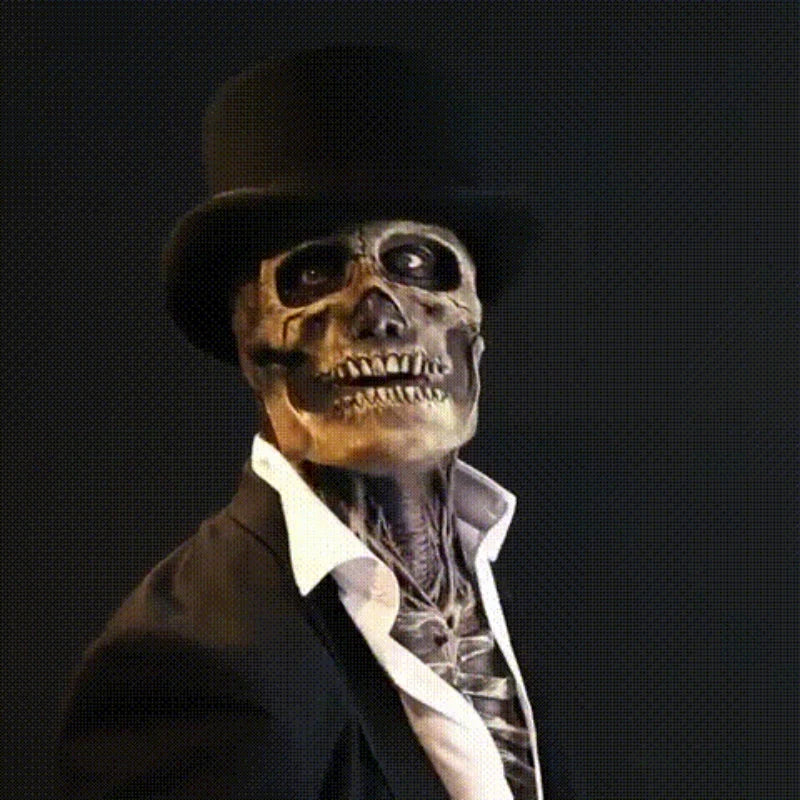 Skeleton Costume | Realistic Mask & Matching Hat | Halloween Set