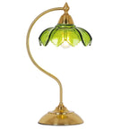 Table Lamp | Floral Glass Shade & Adjustable Arm