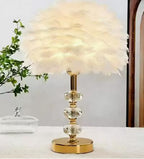 Table Lamp | Feather Design & Soft Diffused Glow