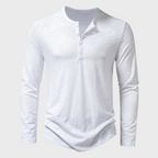 Henley Shirt | Breathable Stretch Cotton-Blend | Long Sleeve Button Placket