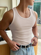 Tank Top | Slim Fit Ribbed | Sleeveless Round Neck