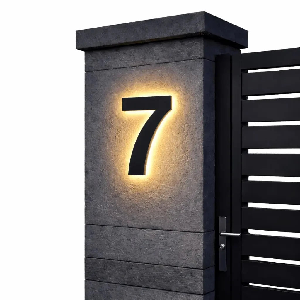 House Number Sign | LED Backlit & IP68 Waterproof | Stainless Steel & Acrylic