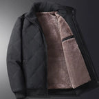 Men’s Winter Jacket | Windproof Quilted & Fleece-Lined | Full-Zip