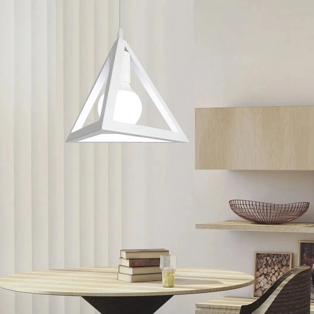 Pendant Light | Vintage Pyramidal & Wrought Iron | Warm Glow