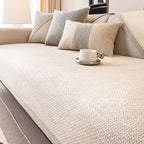 Sofa Cover | Cotton-Linen & Machine-Washable | Silicone Grip Backing