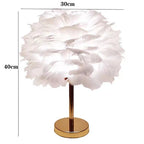 Table Lamp | Feather Design & Soft Diffused Glow