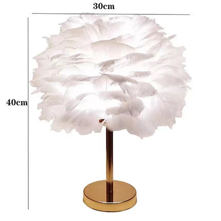 Table Lamp | Feather Design & Soft Diffused Glow
