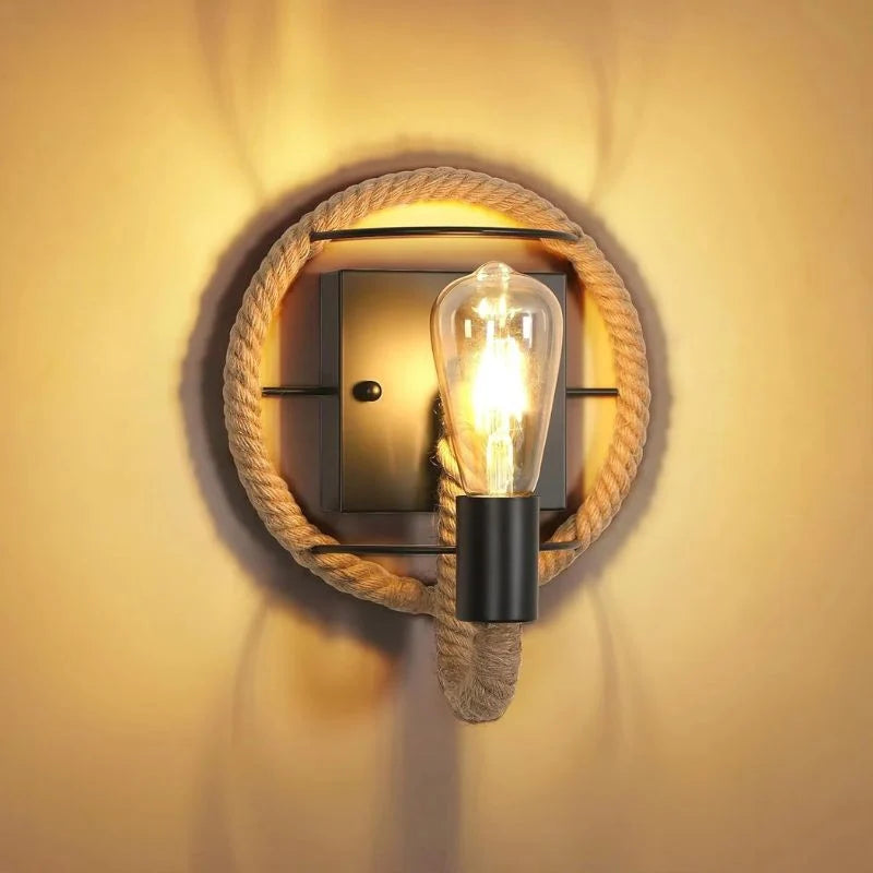 LED Wall Sconce | Coil-Inspired Black Metal