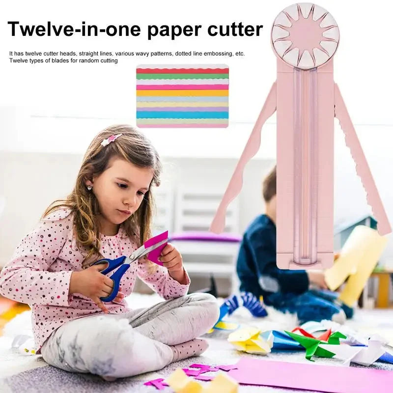 Paper Trimmer | 12-in-1 360° Rotating Blade & Measuring Guide