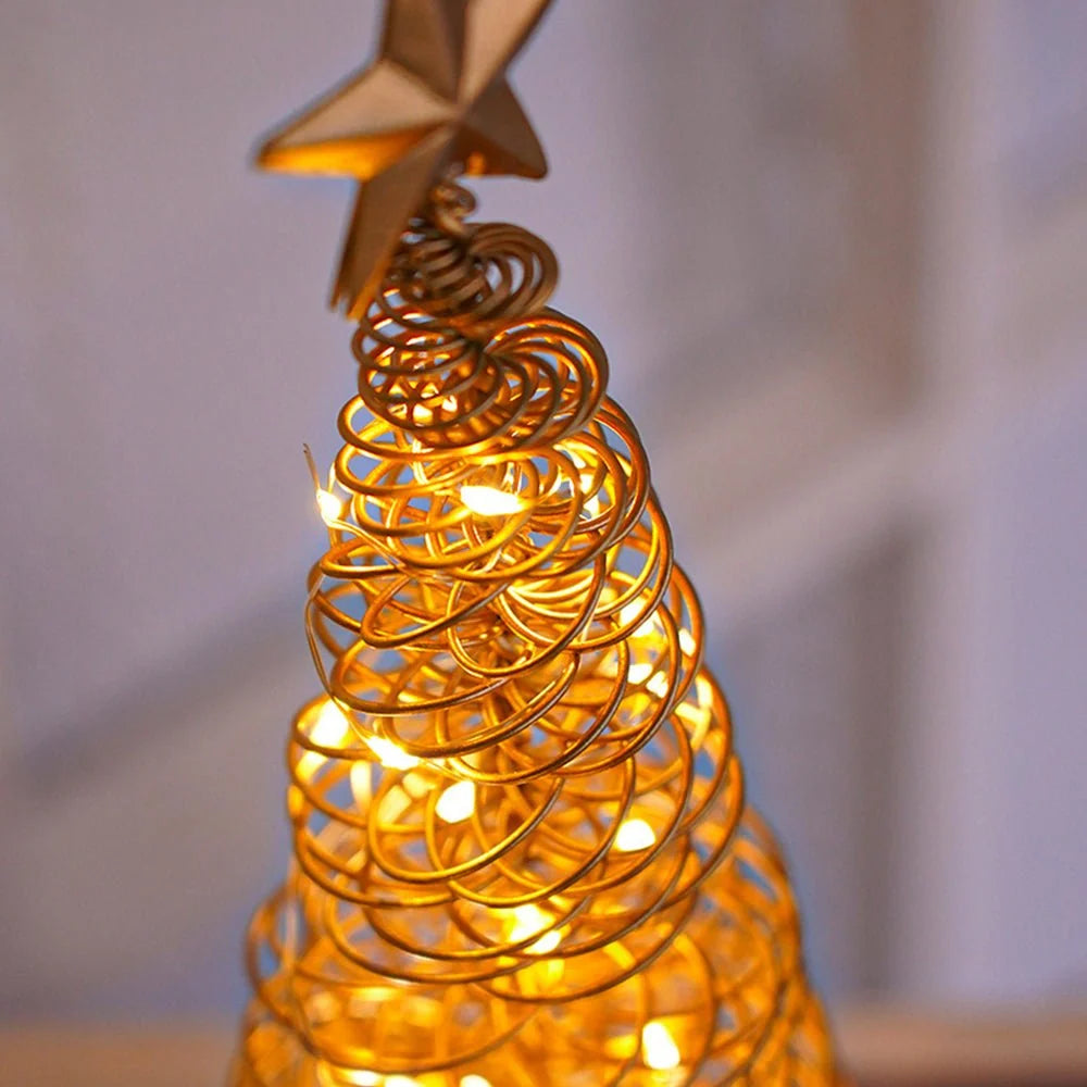 LED Christmas Tree | Spiral Design & Star Top | 33 cm