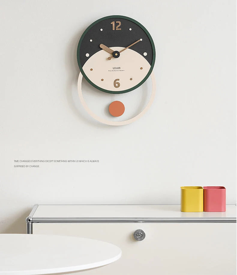 Wall Clock | Walnut & Acrylic Silent Sweep | 28 x 40 cm
