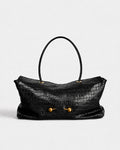 Shoulder Bag | Crocodile-Embossed Vegan Leather | Gold-Tone Hardware