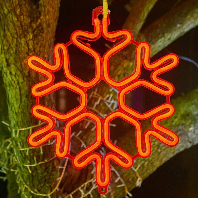 Outdoor Snowflake Lights | IP65 Waterproof LED & Warm Glow | 30 cm Diameter