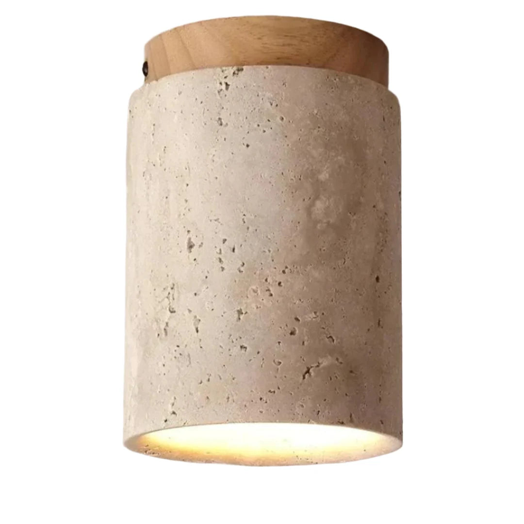 Ceiling Lamp | Wabi-Sabi Travertine & LED | Surface Mount