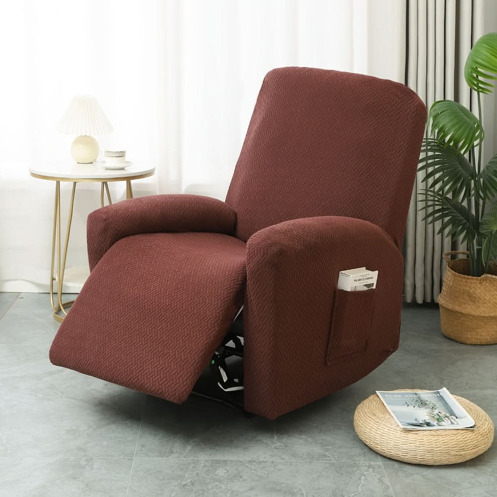 Recliner Cover | Stretch Fabric & Side Pocket | 4-Piece Set