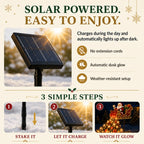 Solar Christmas Decoration | Flying Santa Sleigh Design | Warm Golden Lights
