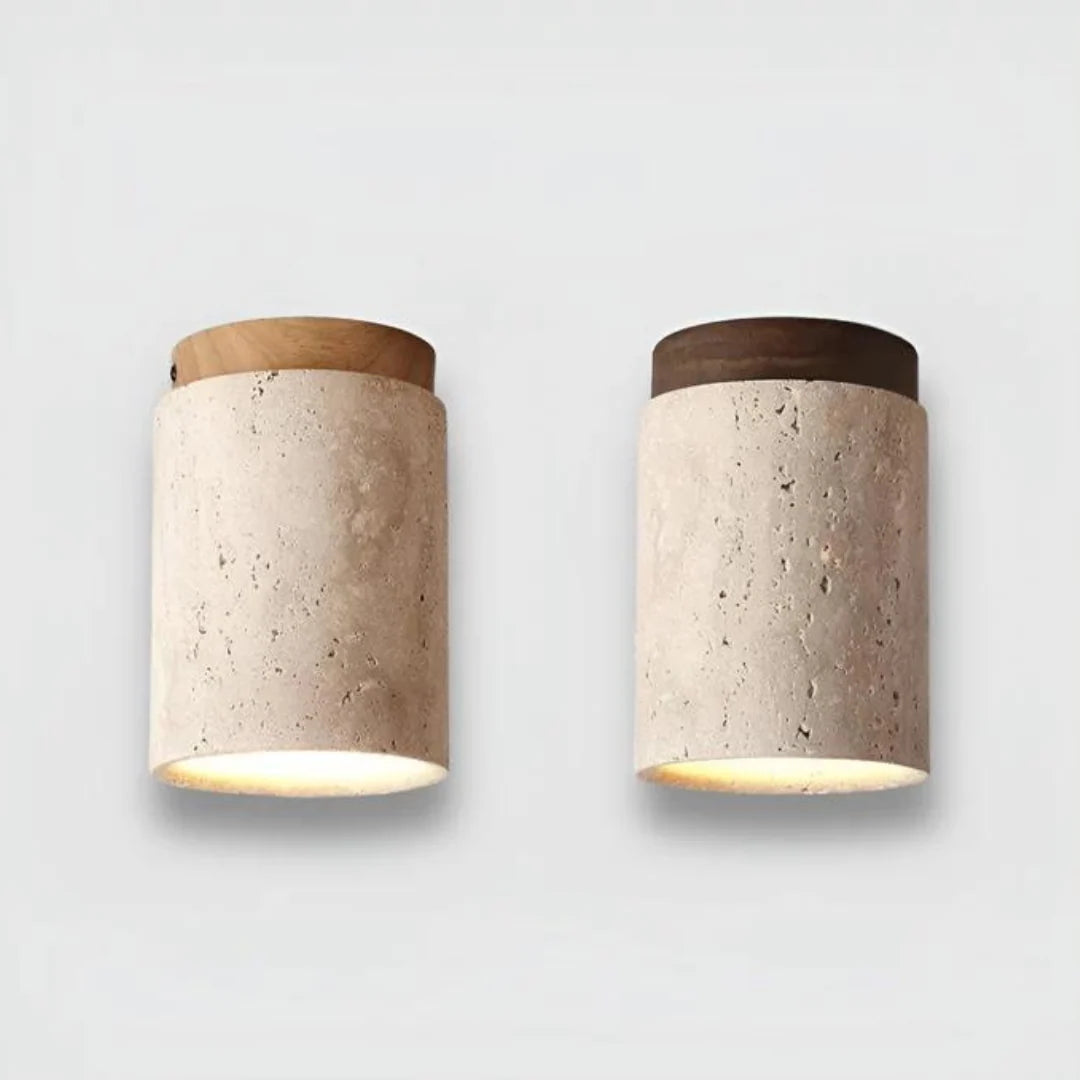 Ceiling Lamp | Wabi-Sabi Travertine & LED | Surface Mount
