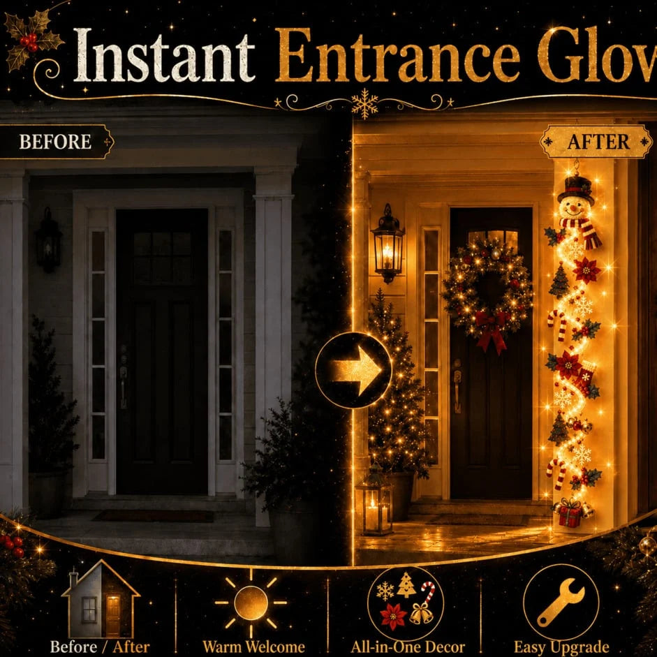 Christmas Door Hanger | Warm White Lights & Cordless | 70 cm