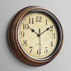 Wall Clock | Silent Non-Ticking Brown Finish | 30 cm